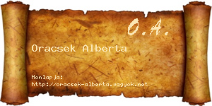 Oracsek Alberta névjegykártya